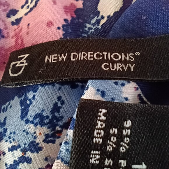 NEW DIRECTIONS CURVY Women's Tunic Top 1X Colorful Polyester Spandex Boho - Picture 4 of 5